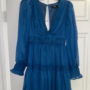 Lulu's Teal Long Sleeve Dress